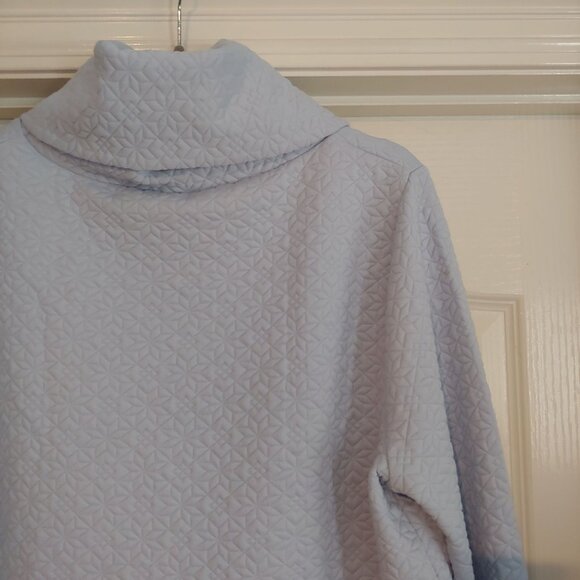 J. Crew Quilted Snowflake Pullover Tunic Cowl Neck Gentle Sea Holiday Soft L - Picture 10 of 15